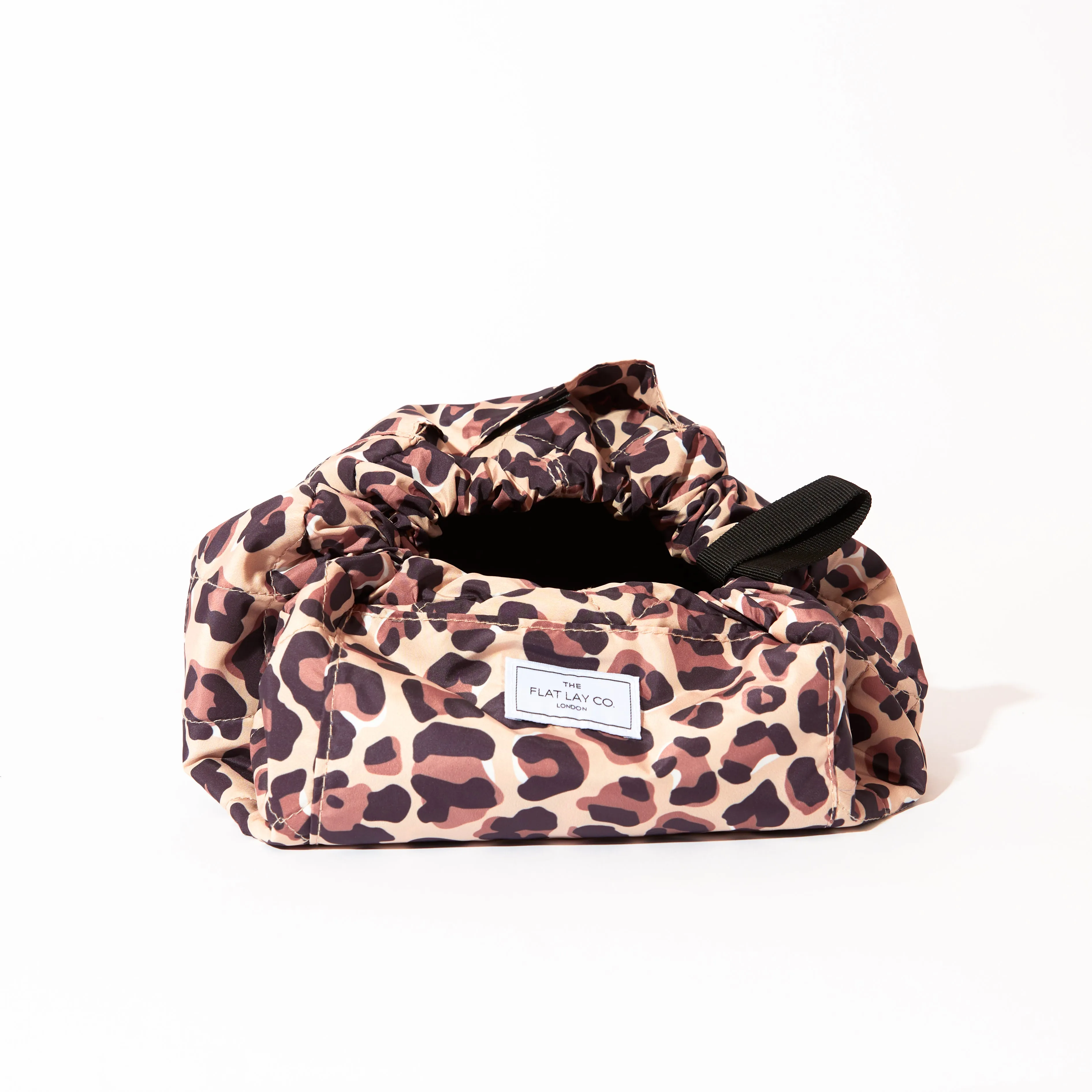 Drawstring Flat Lay Makeup Bag - Leopard Print