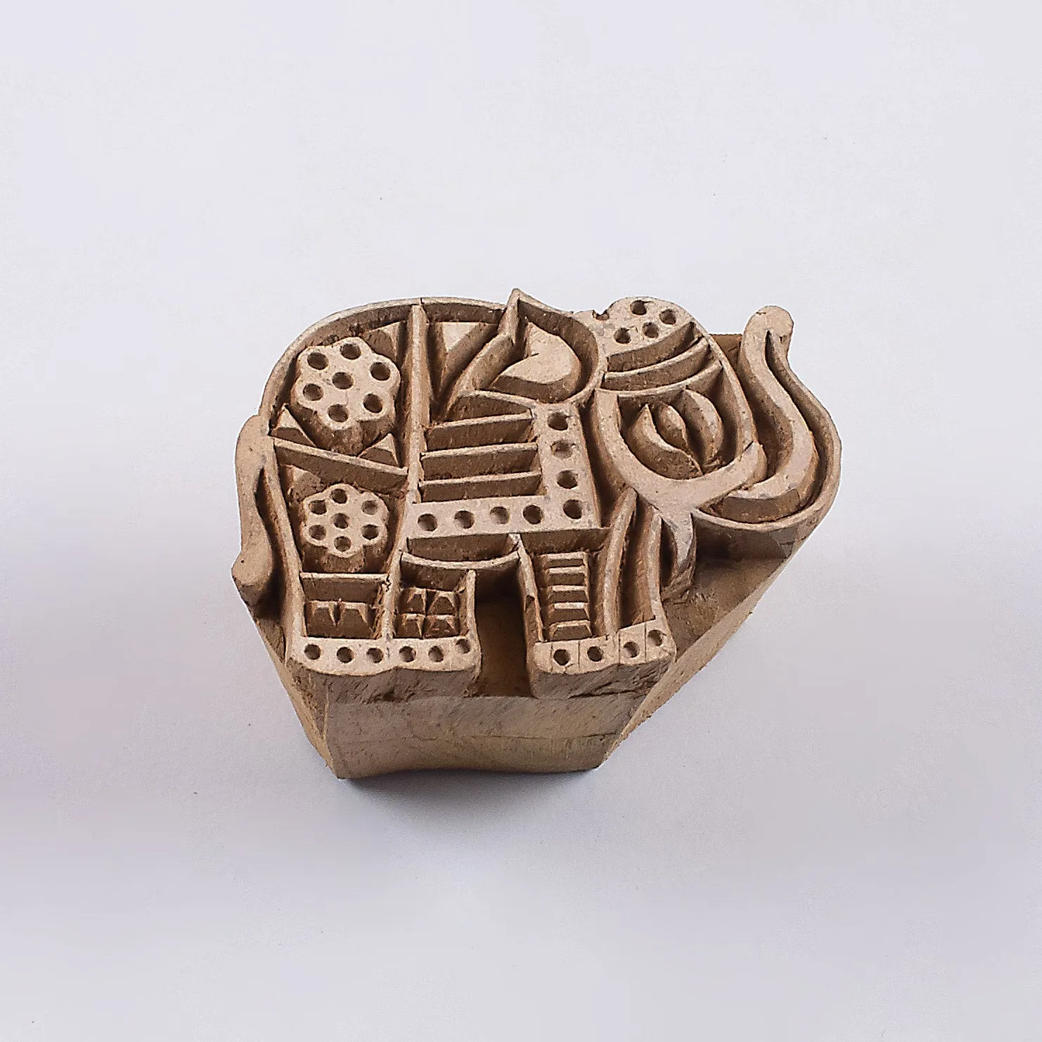 Elephant Wood Block Print And Dyes Printing Kit with White Stole