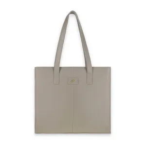 Everyday Women's Graphite Grey Leather Zipper Tote Bag