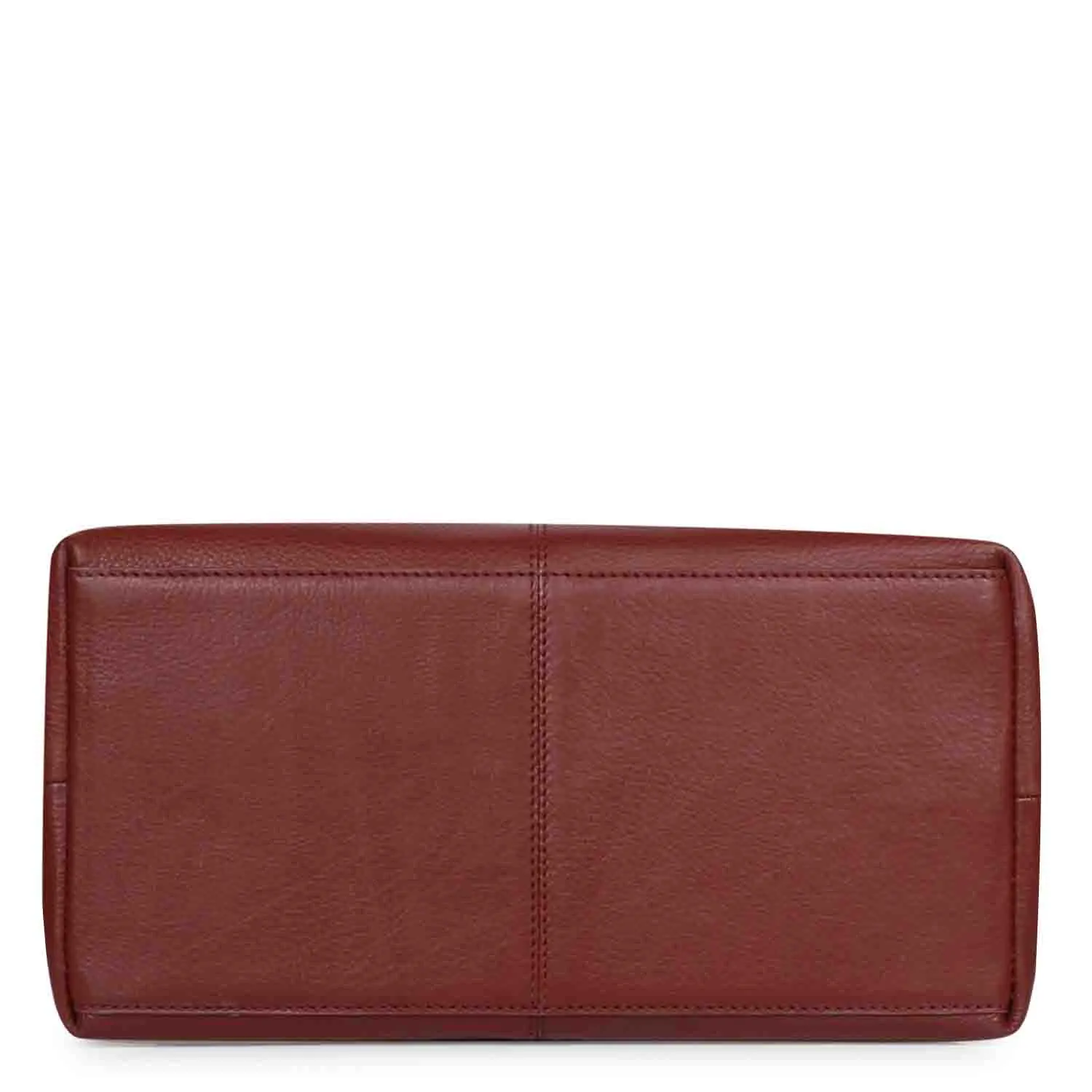 Favore Maroon Leather Structured Shoulder Bag