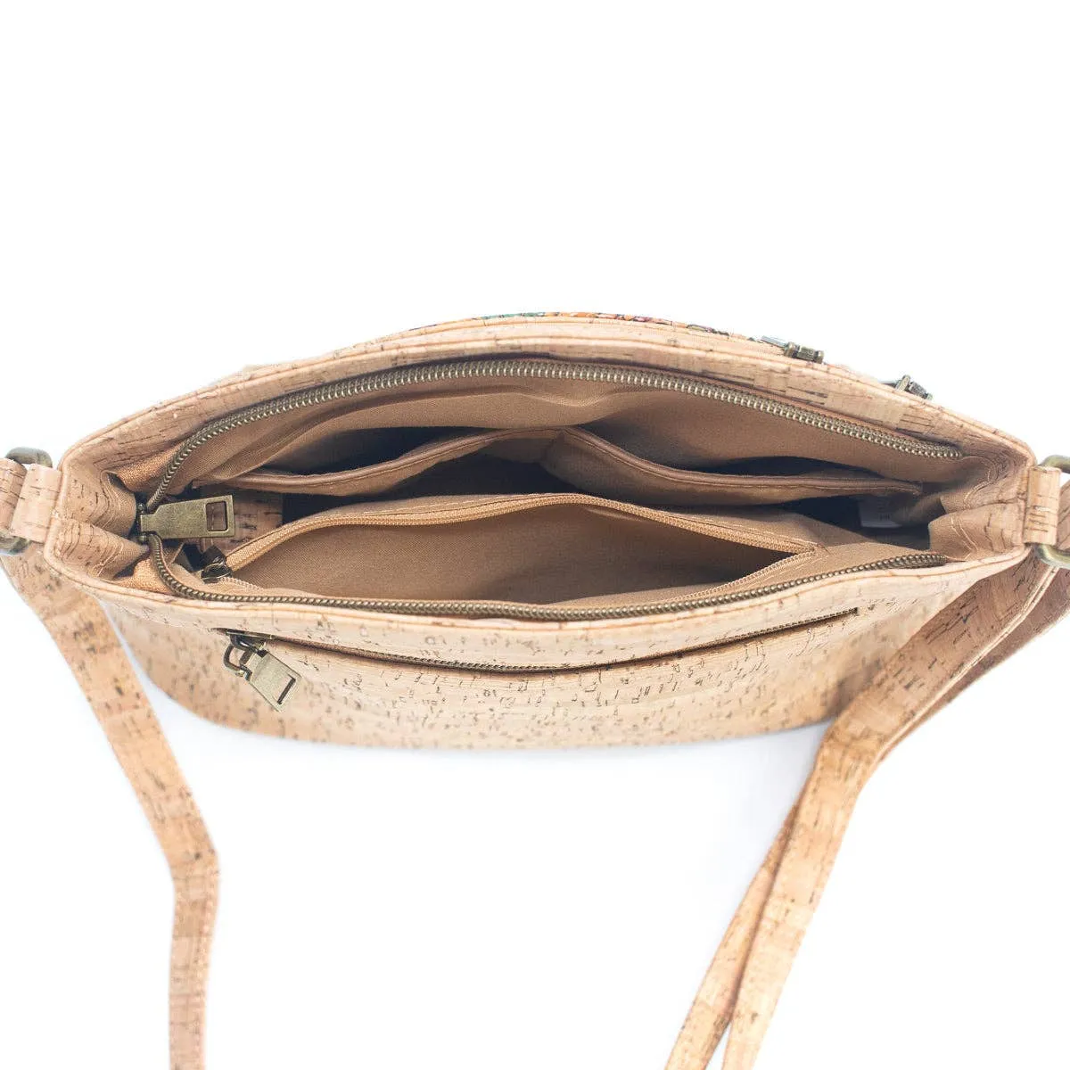 Flash Sale Three-Line Zipper Women's  summer Cork Crossbody  Bag 018