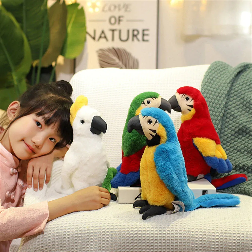 Fluffy Kawaii Parrot Stuffed Animals Family Plushies Collection