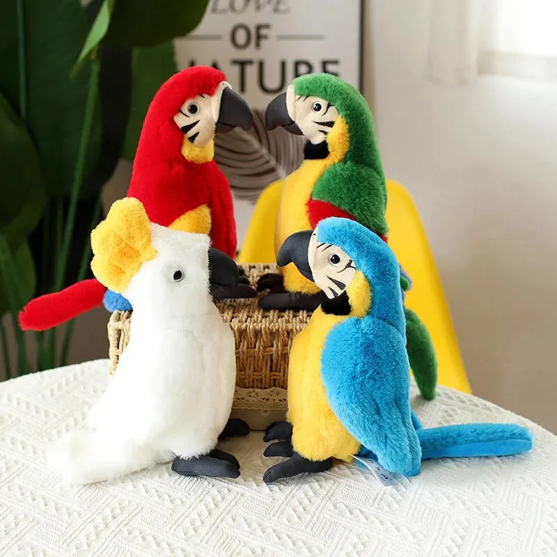 Fluffy Kawaii Parrot Stuffed Animals Family Plushies Collection
