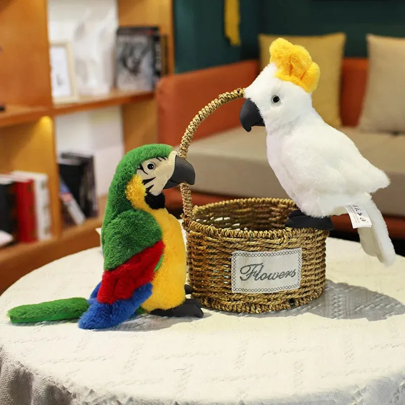 Fluffy Kawaii Parrot Stuffed Animals Family Plushies Collection