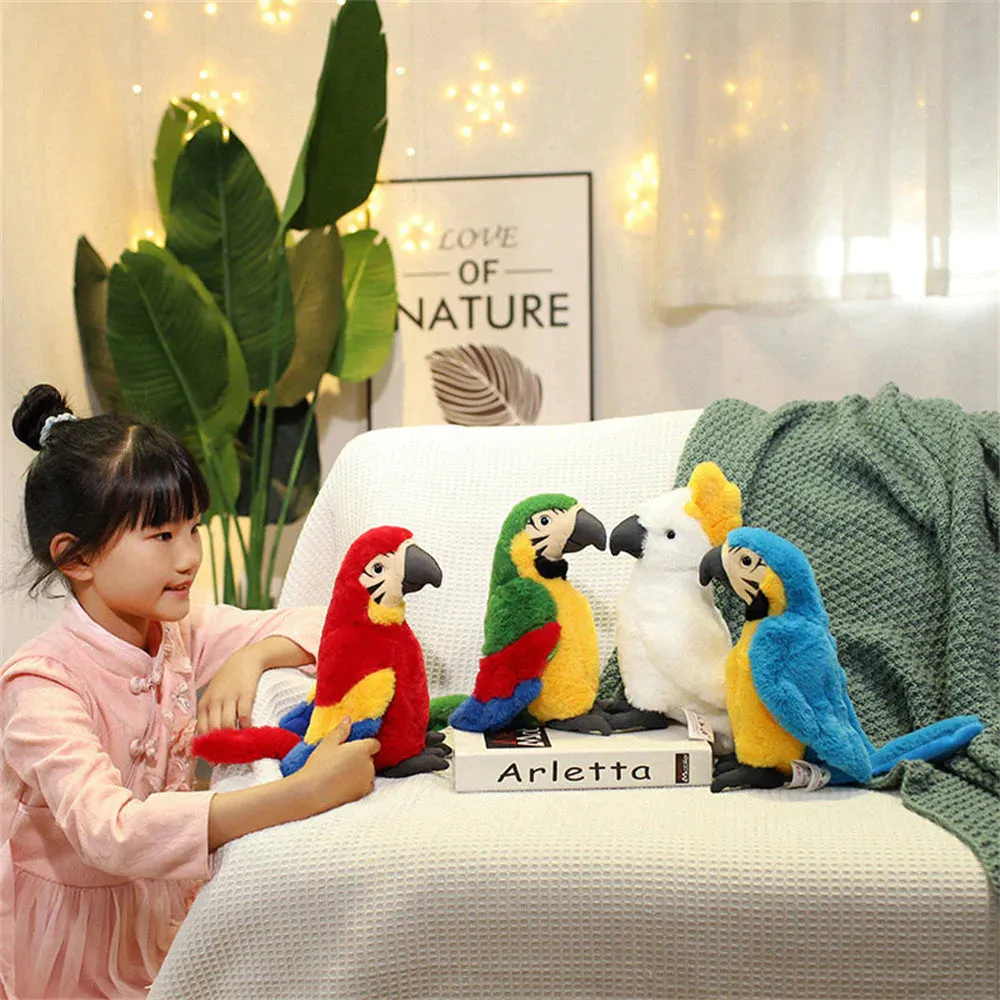 Fluffy Kawaii Parrot Stuffed Animals Family Plushies Collection