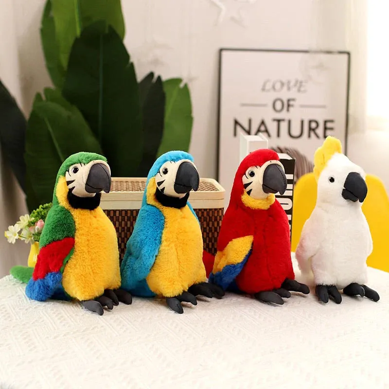 Fluffy Kawaii Parrot Stuffed Animals Family Plushies Collection