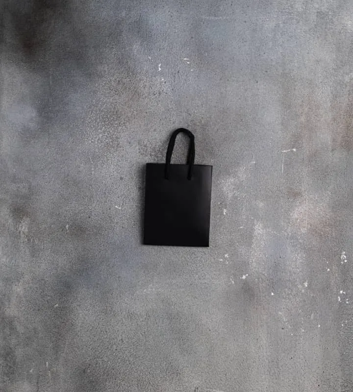 FSC® Black Matt Laminated Rope Handle Paper Bags - 180x80x230mm