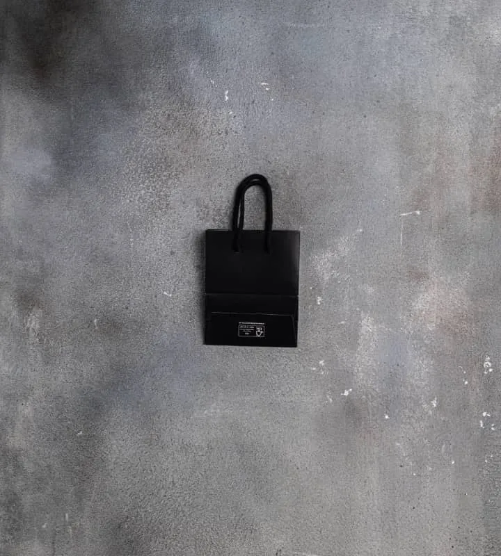 FSC® Black Matt Laminated Rope Handle Paper Bags - 180x80x230mm