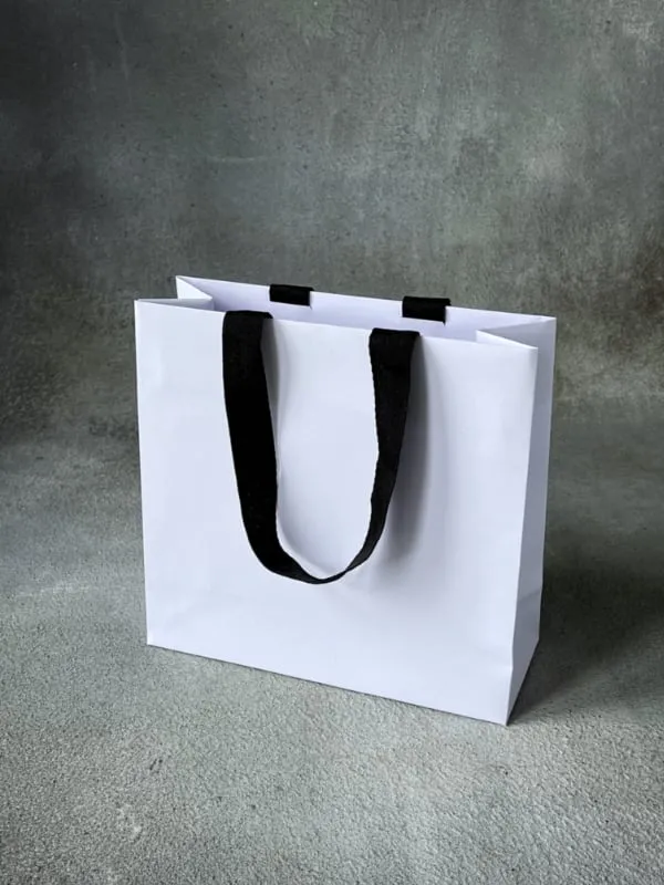 FSC® Luxury Embossed Paper Bags with Cotton Ribbon Handle