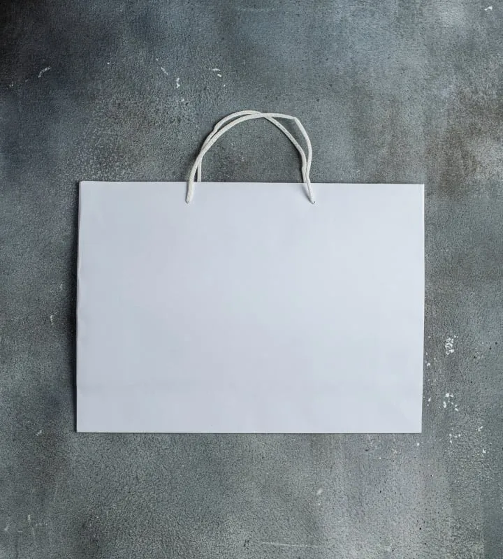 FSC® White Kraft Unlaminated Rope Handle Paper Bags - 440x120x320mm