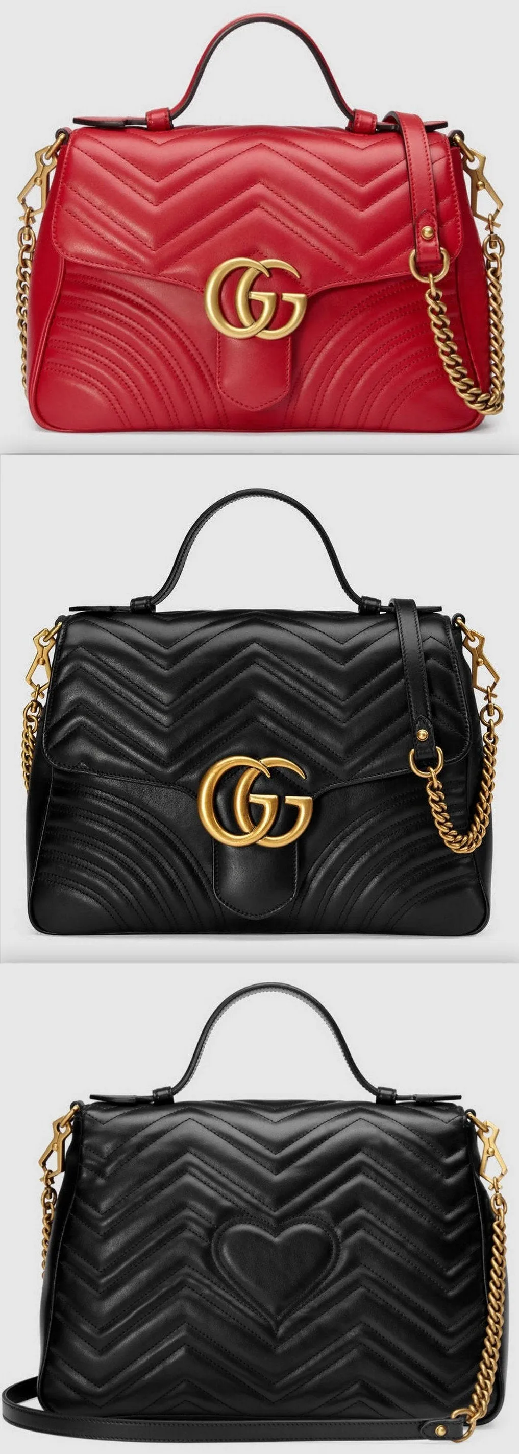 GG Marmont Small Top-handle Bag - Red or Black