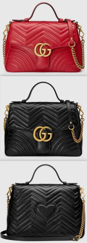 GG Marmont Small Top-handle Bag - Red or Black