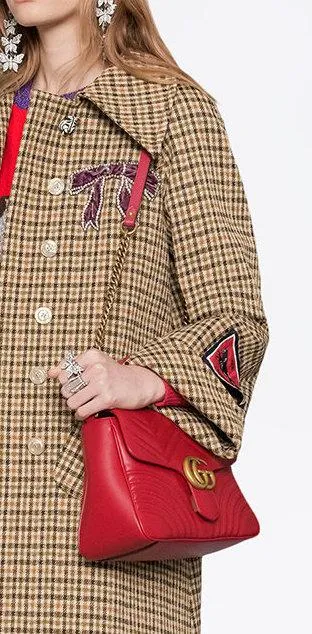 GG Marmont Small Top-handle Bag - Red or Black