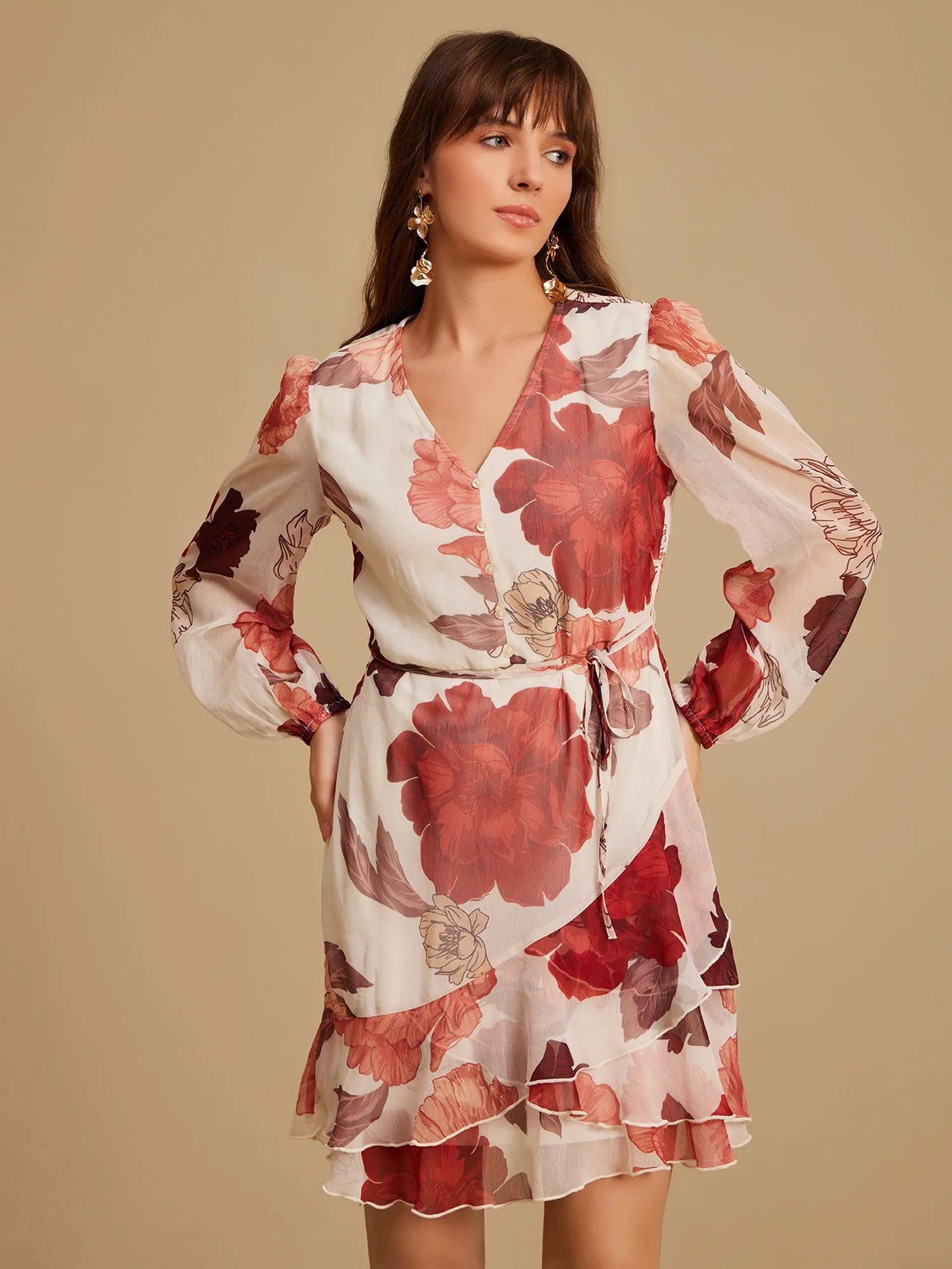 Glamorous Floral Statement Earrings