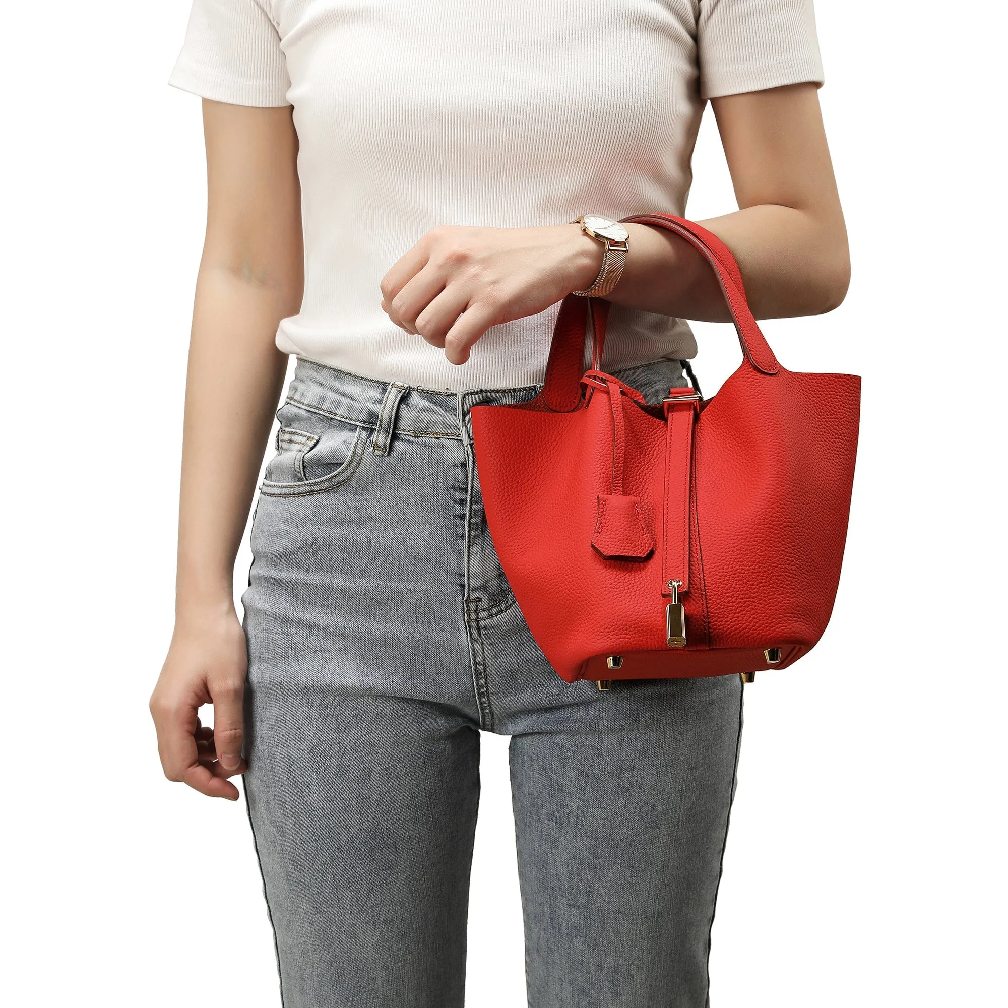 Gorgeous   leather Basket  Handbag
