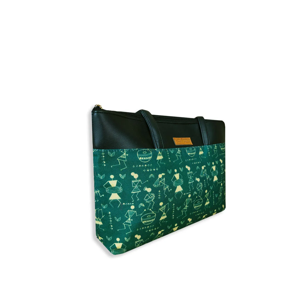 Green Warli Dance Tote Bag