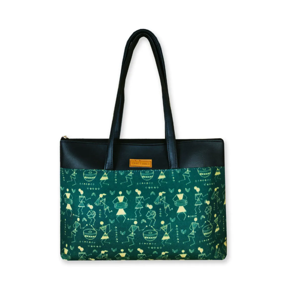 Green Warli Dance Tote Bag