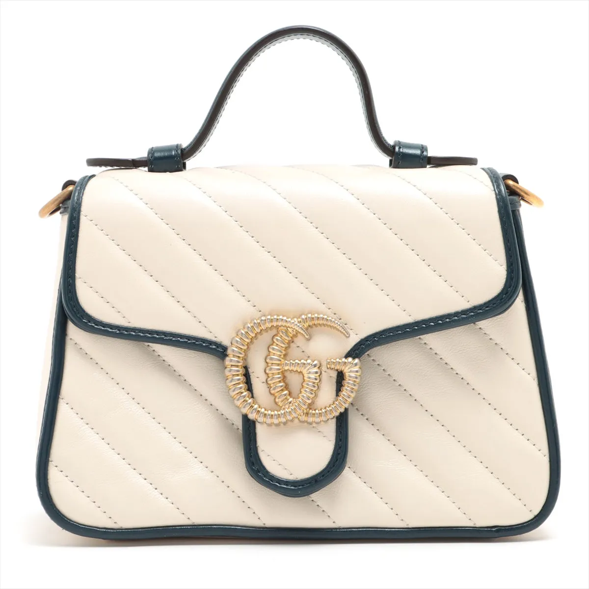 Gucci GG Marmont Leather Two - Way Handbag White