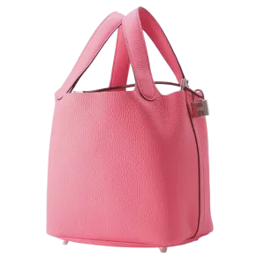 Hermes Rose Azalee Taurillon Clemence Picotin Lock Bag