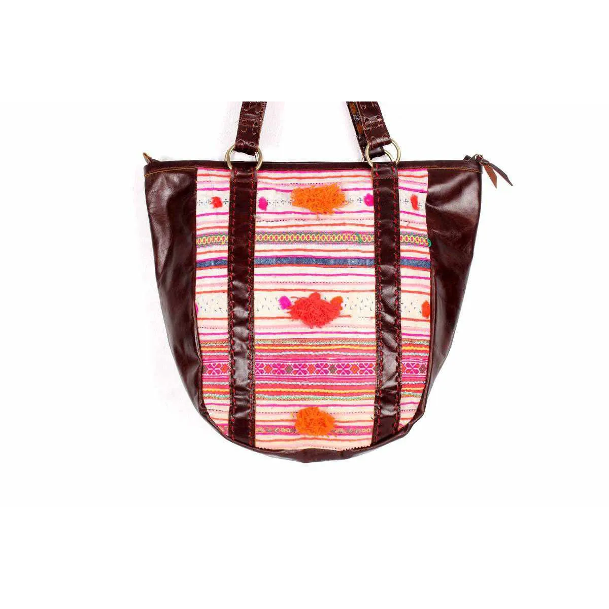 Hmong Heritage Embroidered Leather Purse - Thailand