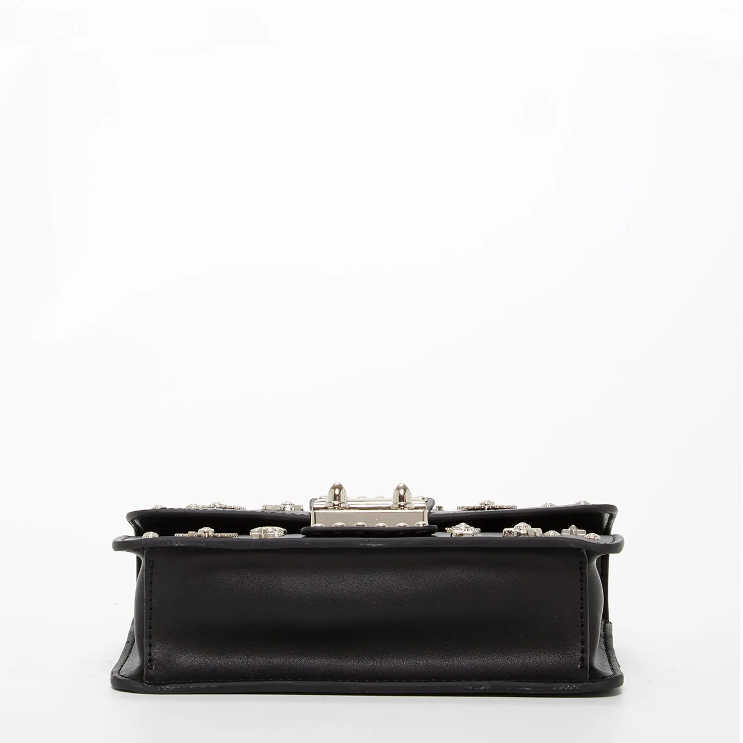 Hollywood Studded Leather Crossbody Black