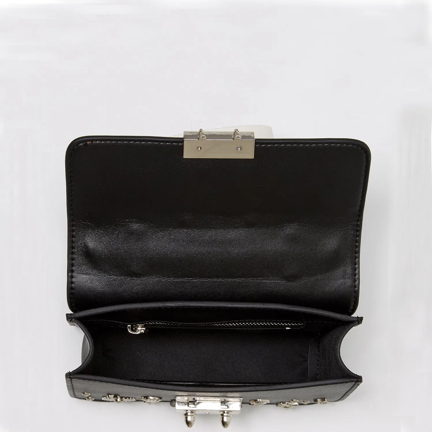 Hollywood Studded Leather Crossbody Black
