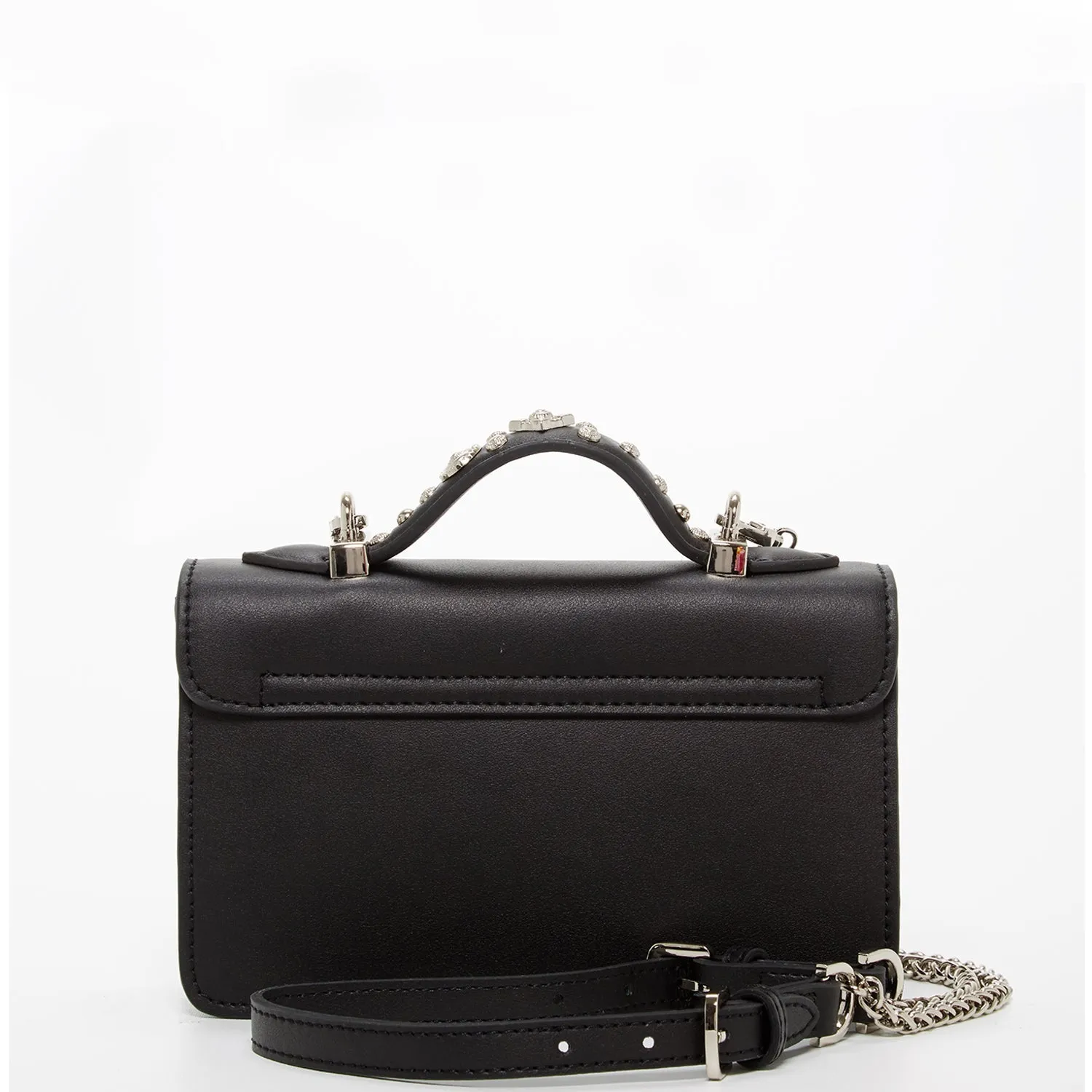 Hollywood Studded Leather Crossbody Black