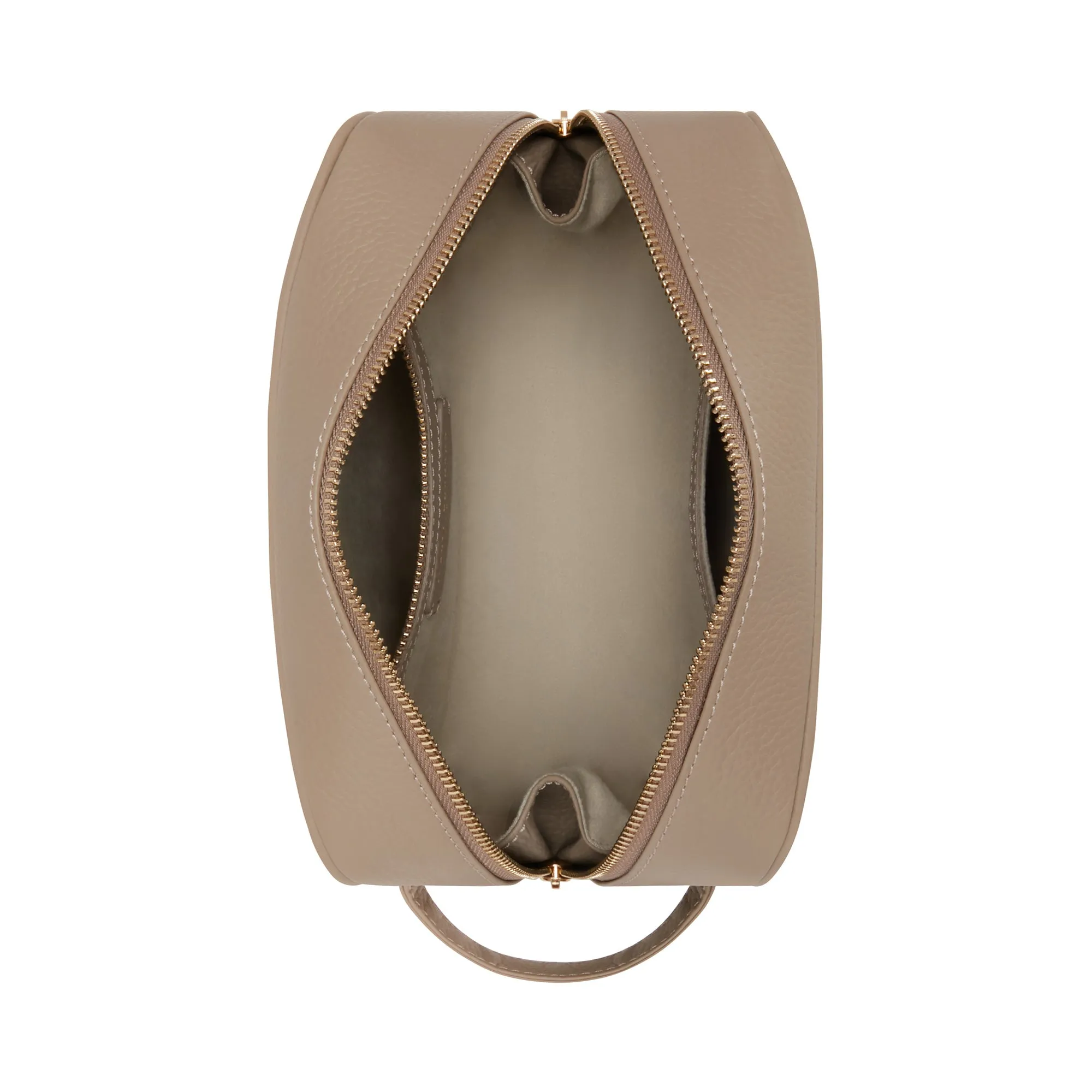 Honoré Blaize taupe calfskin leather toiletry bag