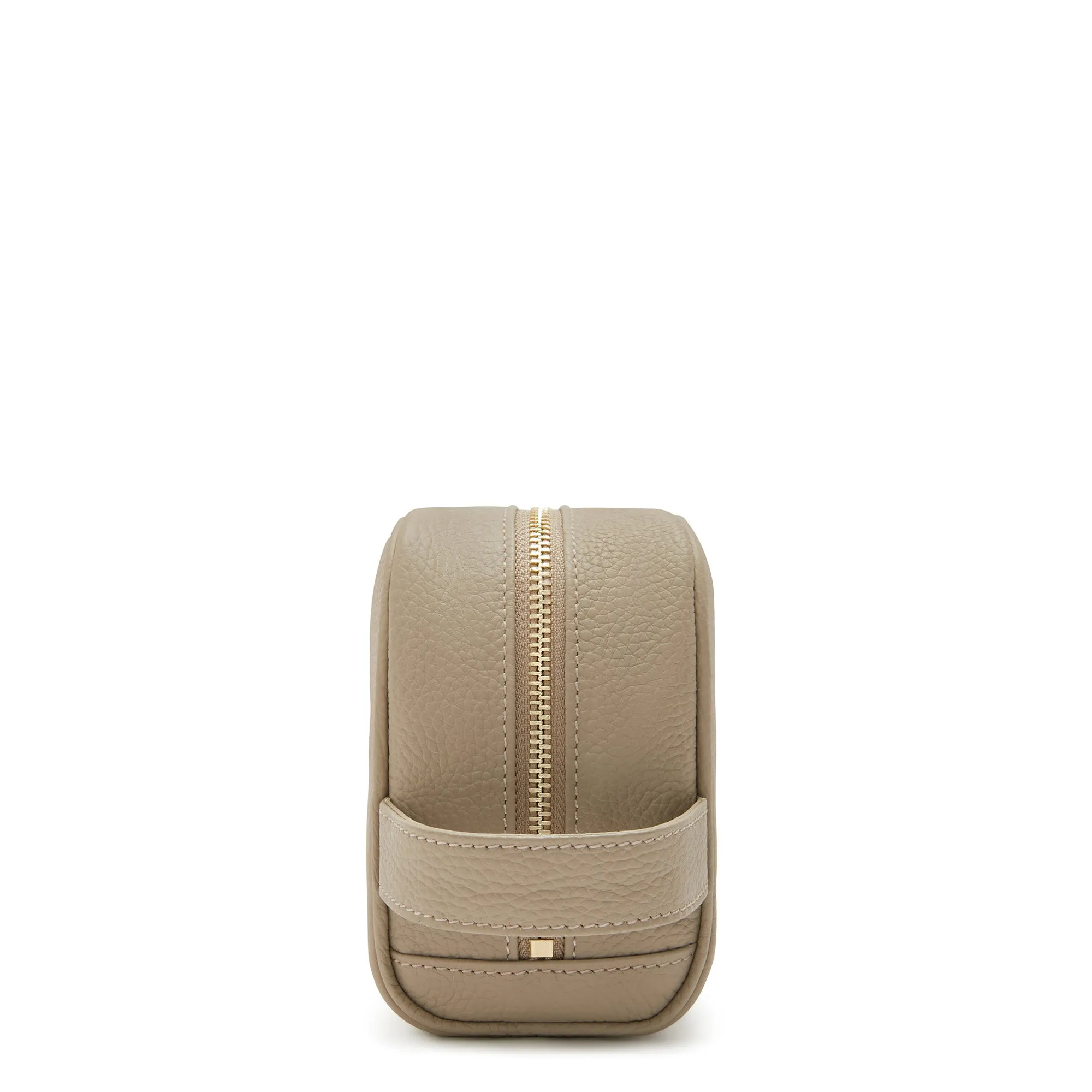 Honoré Blaize taupe calfskin leather toiletry bag