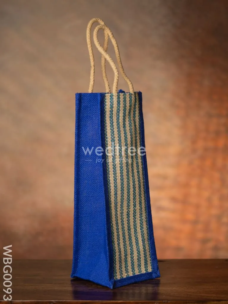Jute Bag for Water Bottle with Vertical Stripes - WBG0093