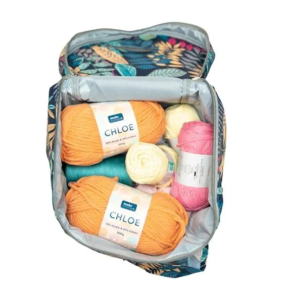 Knitting Bag, Urban Jungle- Zippered