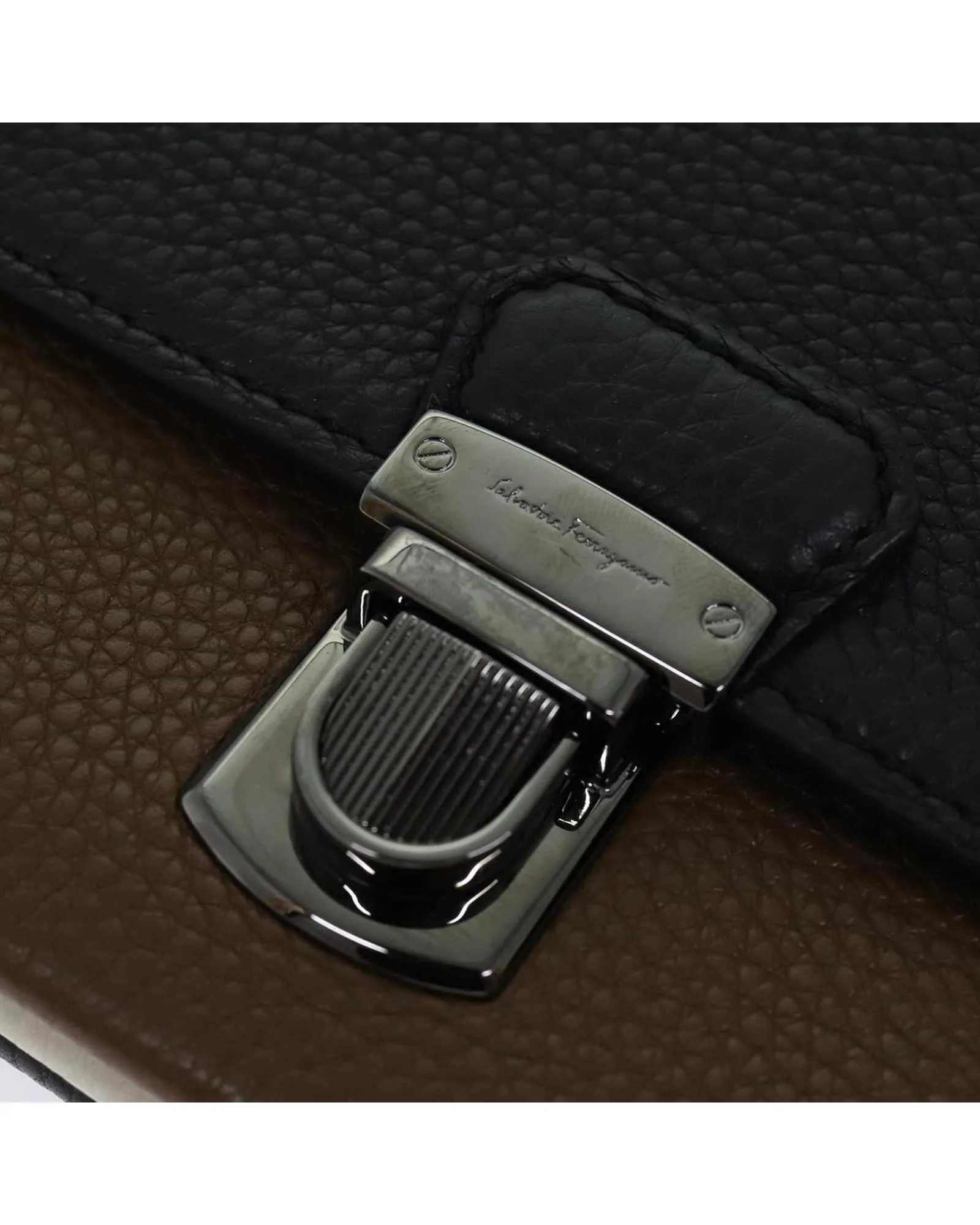 Leather Gancini Clutch Bag