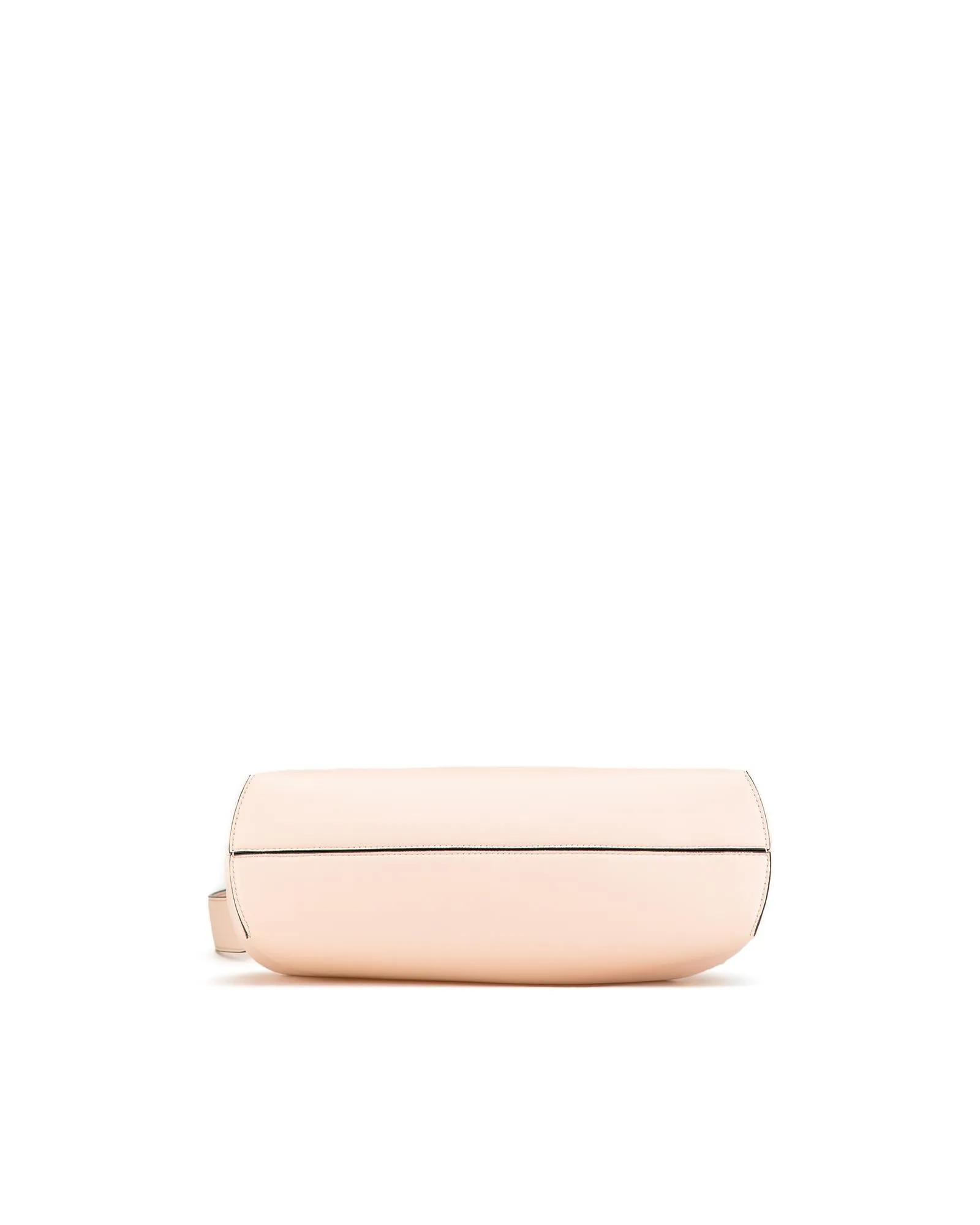 Leather Shoulder Bag with Detachable Strap and Clasp Closure