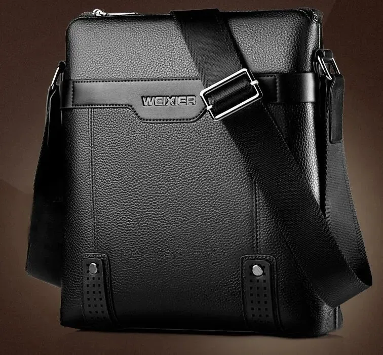 Men's PU Shoulder Bag with Zipper Closure