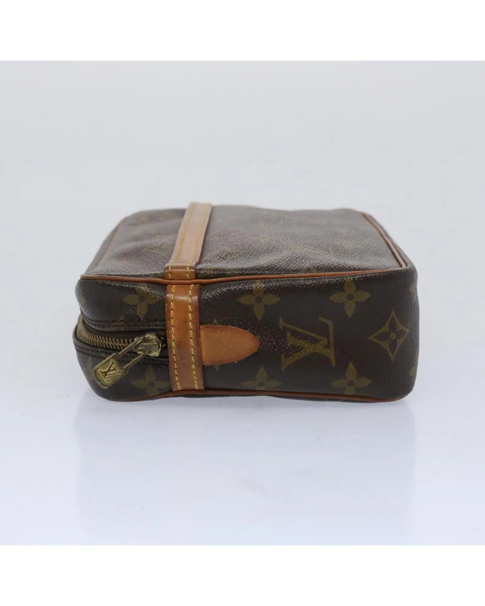 Monogram Canvas Clutch Bag with Zipper Closure