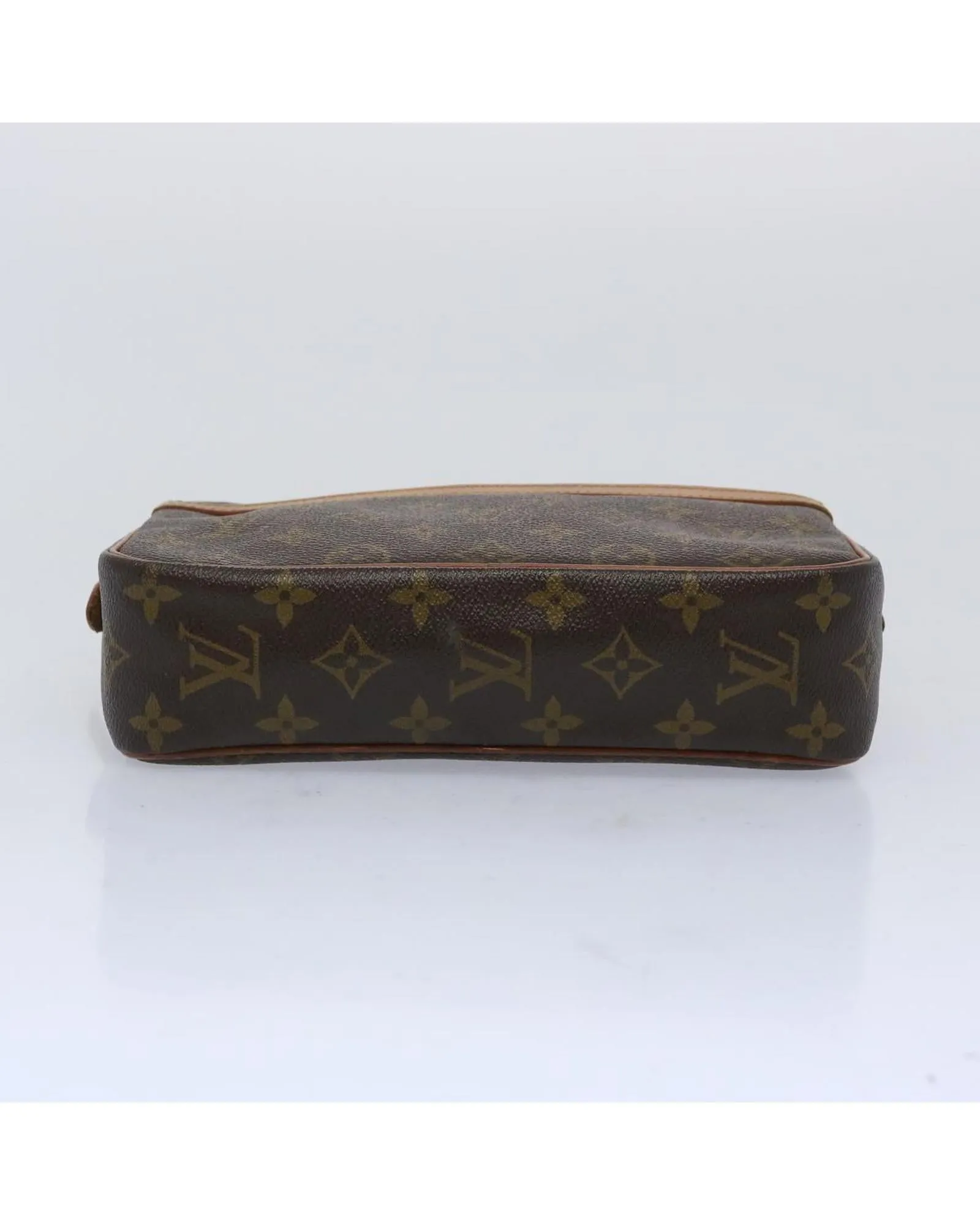 Monogram Canvas Clutch Bag with Zipper Closure