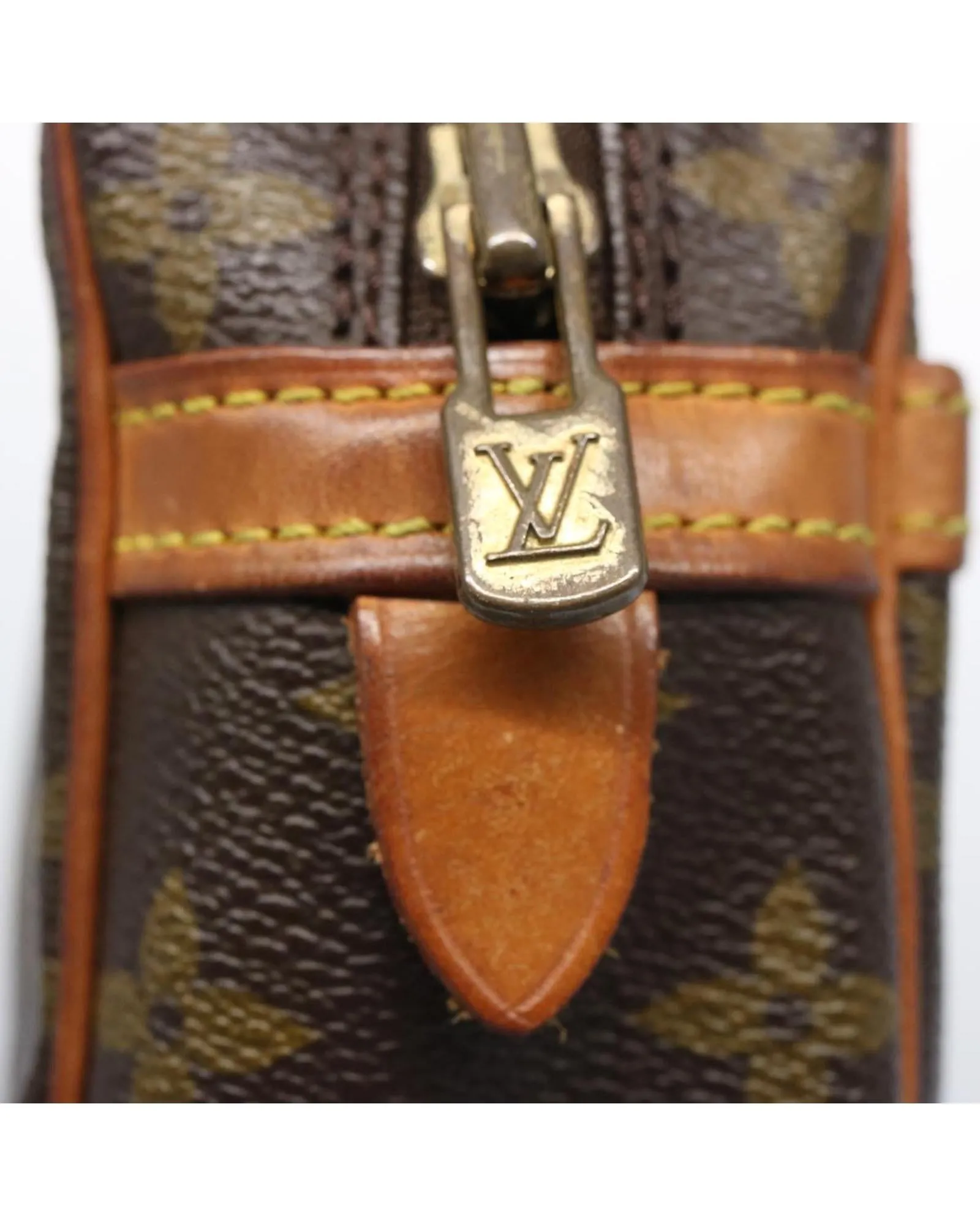 Monogram Canvas Clutch Bag with Zipper Closure