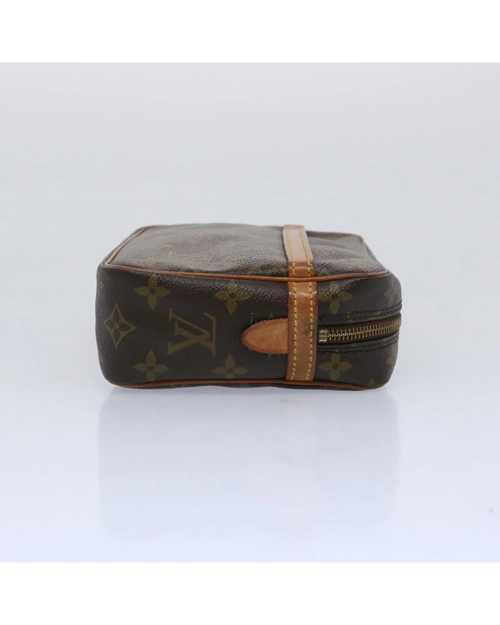 Monogram Canvas Clutch Bag with Zipper Closure