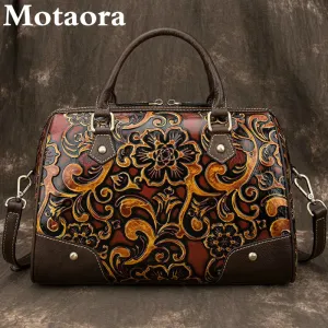 Motaora Genuine Leather Retro Hand Bags