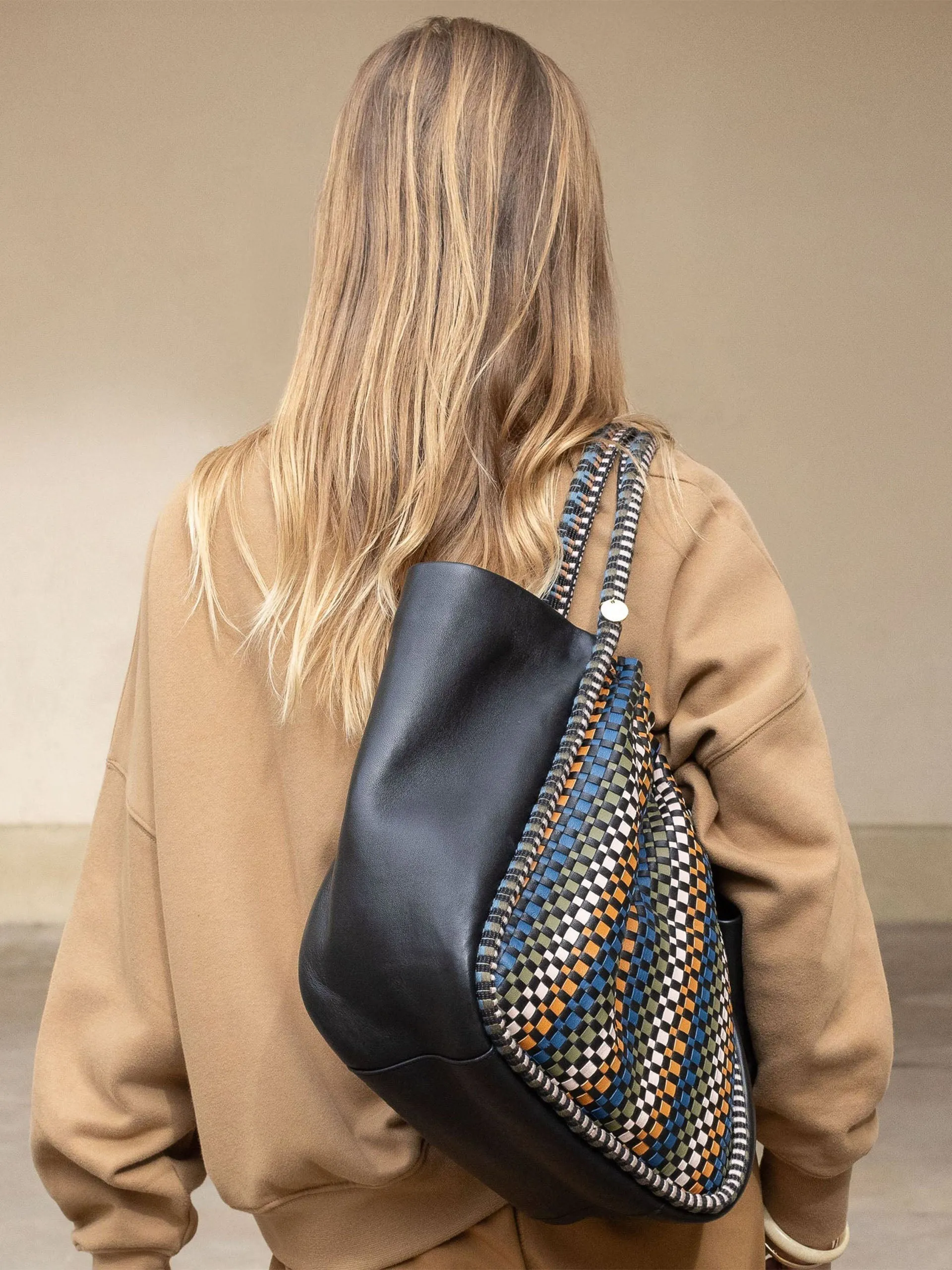 Negara gathered leather tote bag