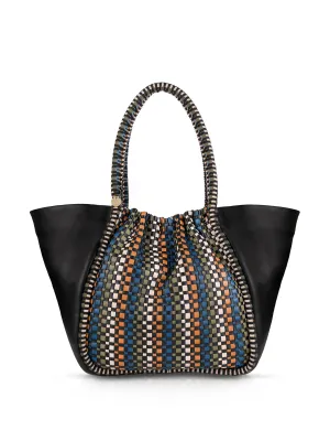 Negara gathered leather tote bag