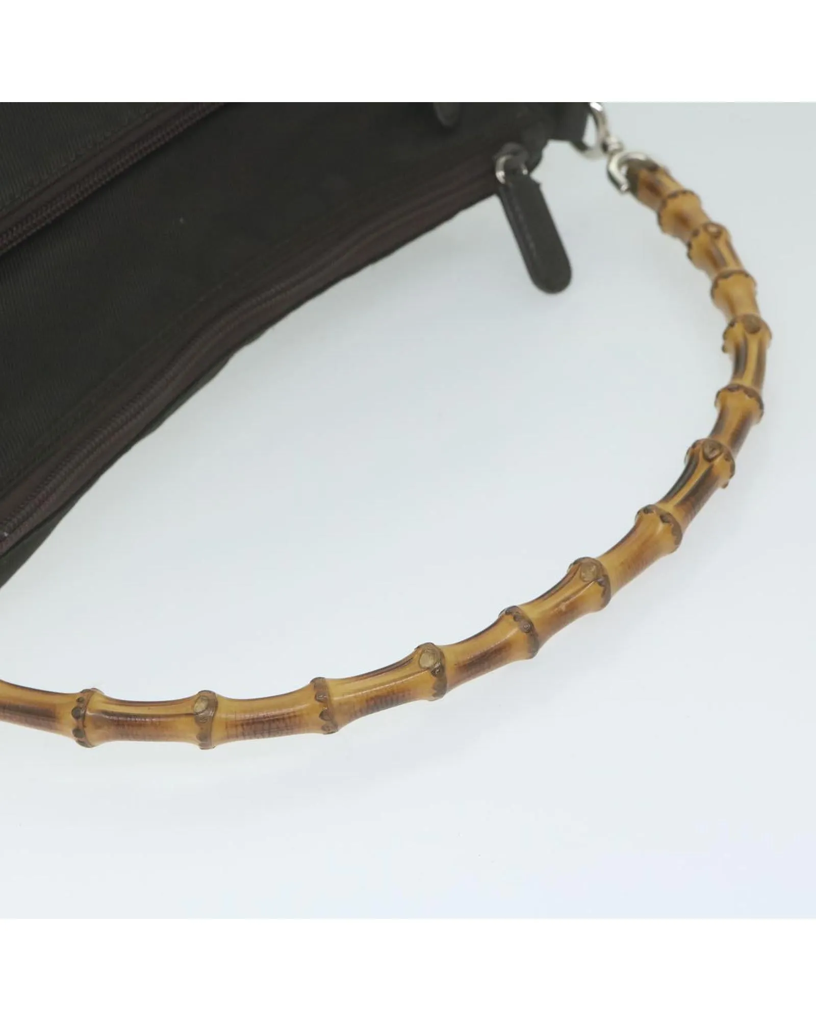Nylon Hand Bag with Bamboo Handle and Italian Craftsmanship
