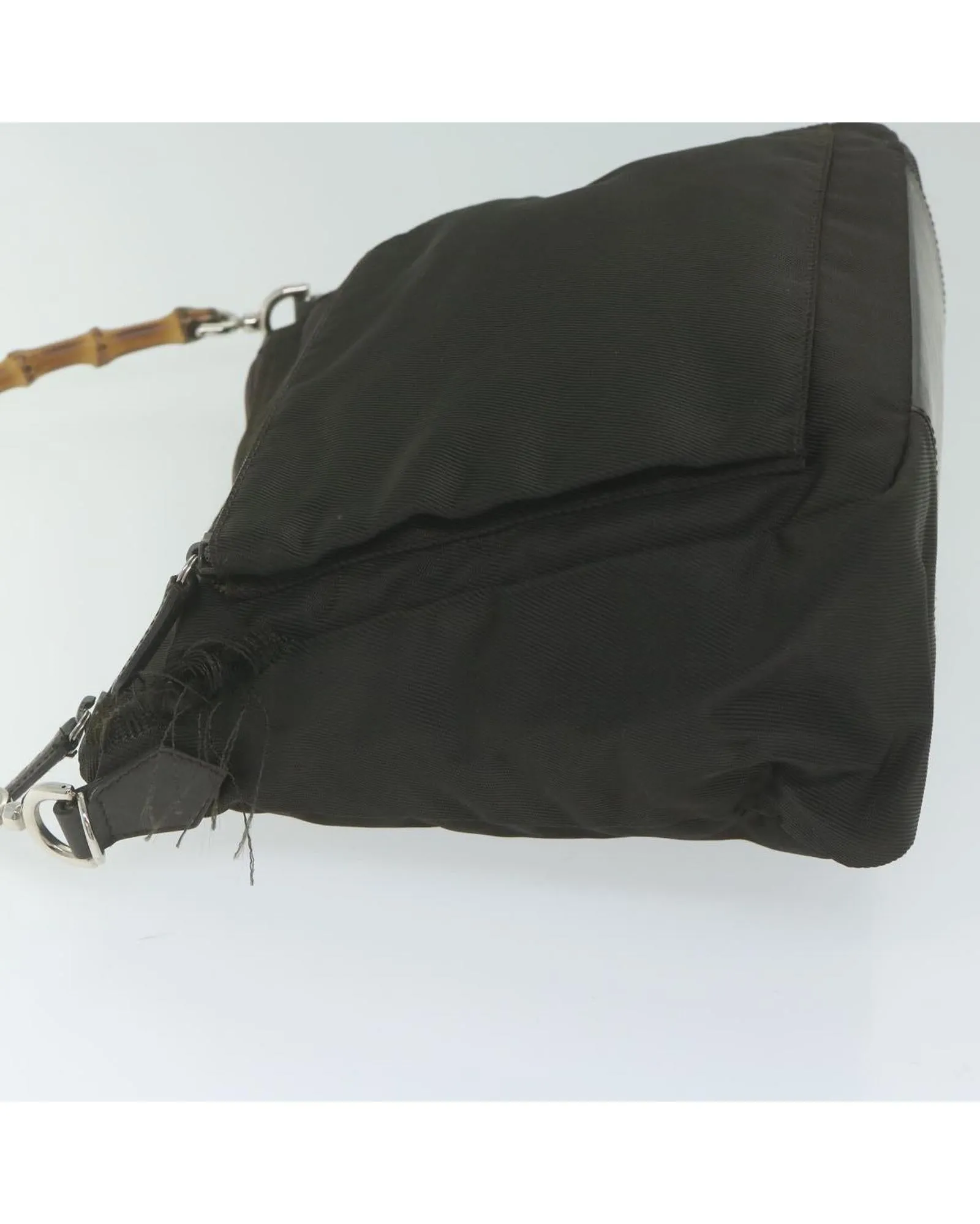 Nylon Hand Bag with Bamboo Handle and Italian Craftsmanship