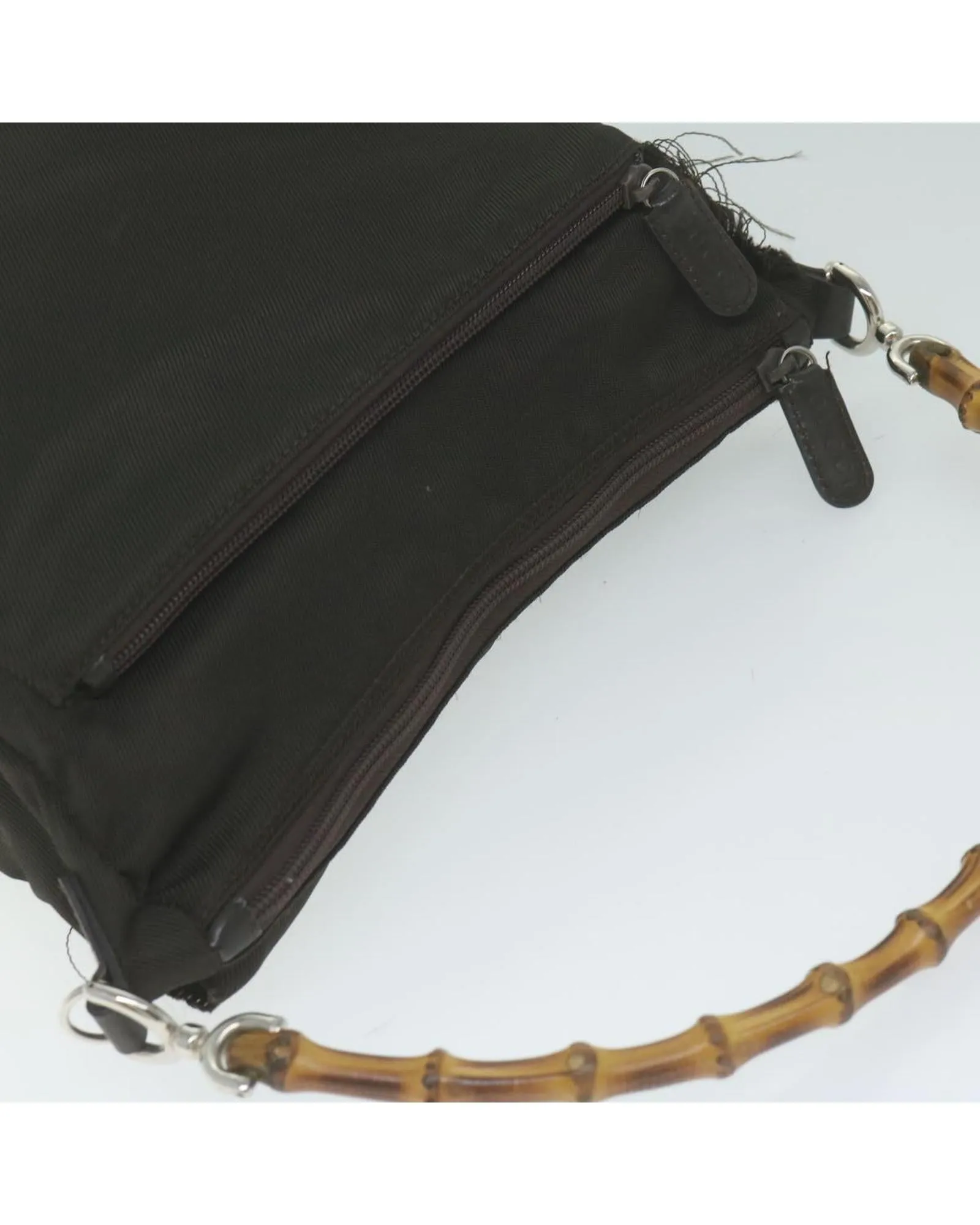 Nylon Hand Bag with Bamboo Handle and Italian Craftsmanship