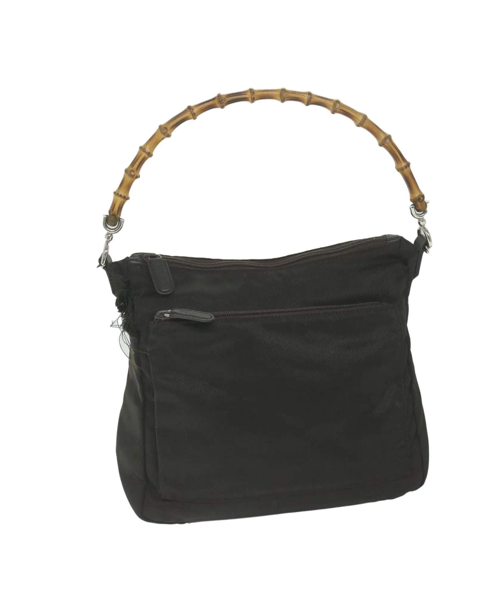 Nylon Hand Bag with Bamboo Handle and Italian Craftsmanship