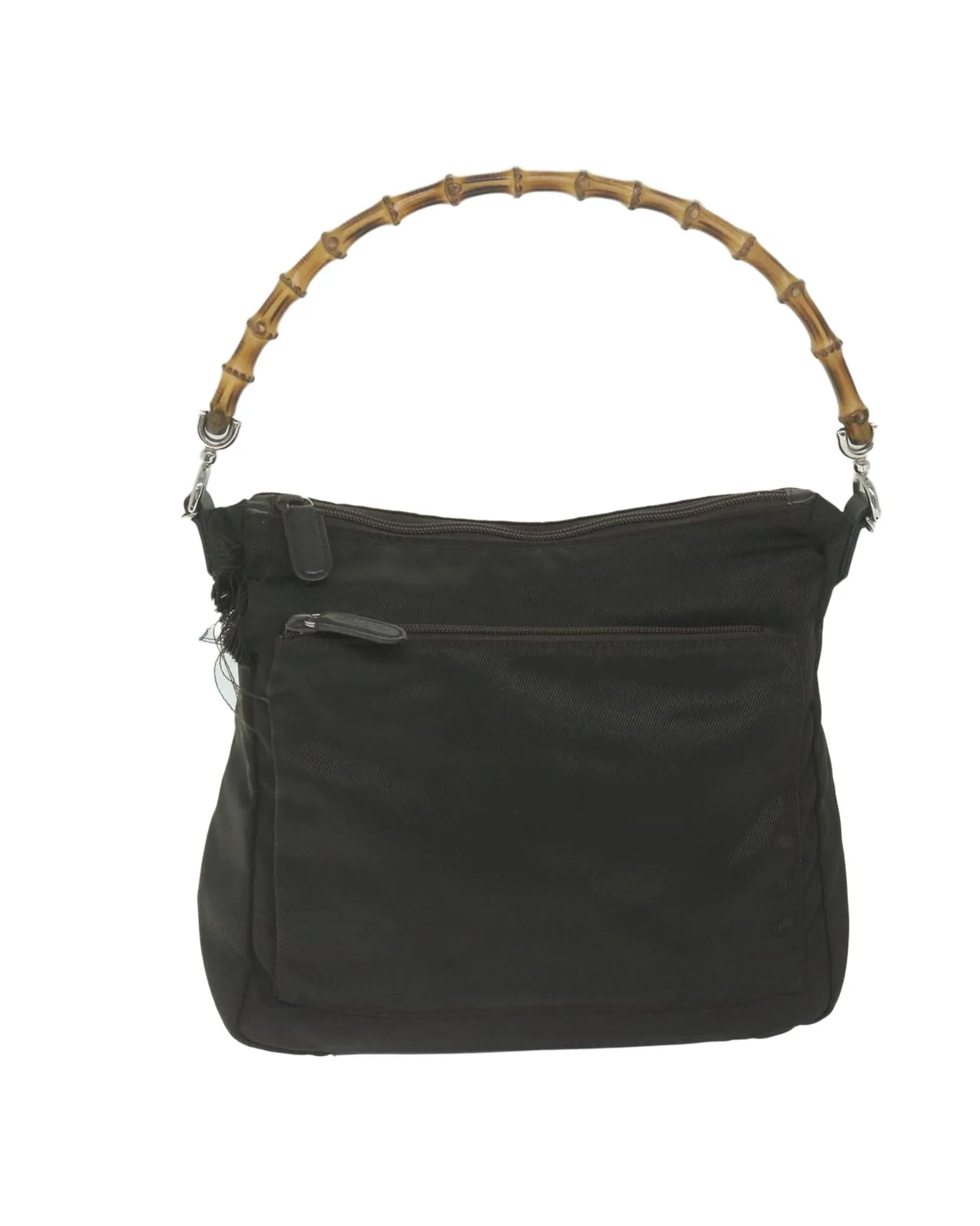 Nylon Hand Bag with Bamboo Handle and Italian Craftsmanship