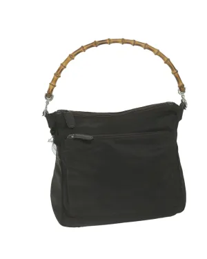 Nylon Hand Bag with Bamboo Handle and Italian Craftsmanship