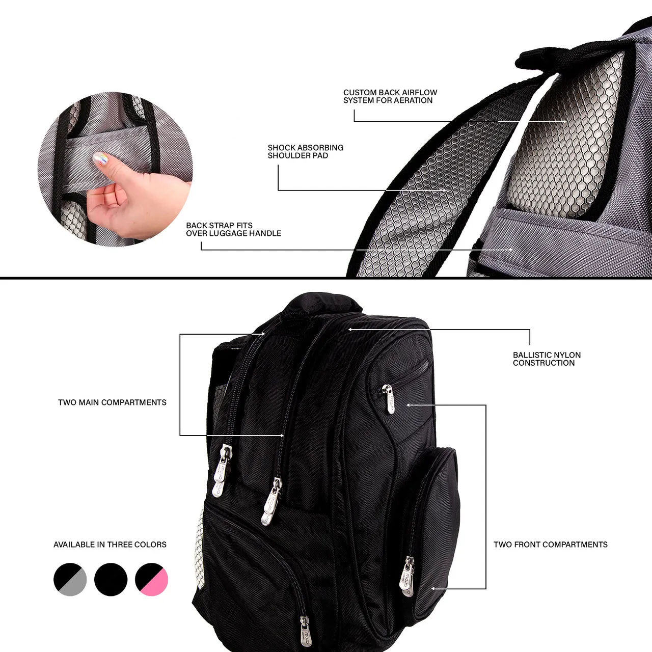 Pepperdine University Waves Deluxe 2-Piece Backpack and Carry on Set
