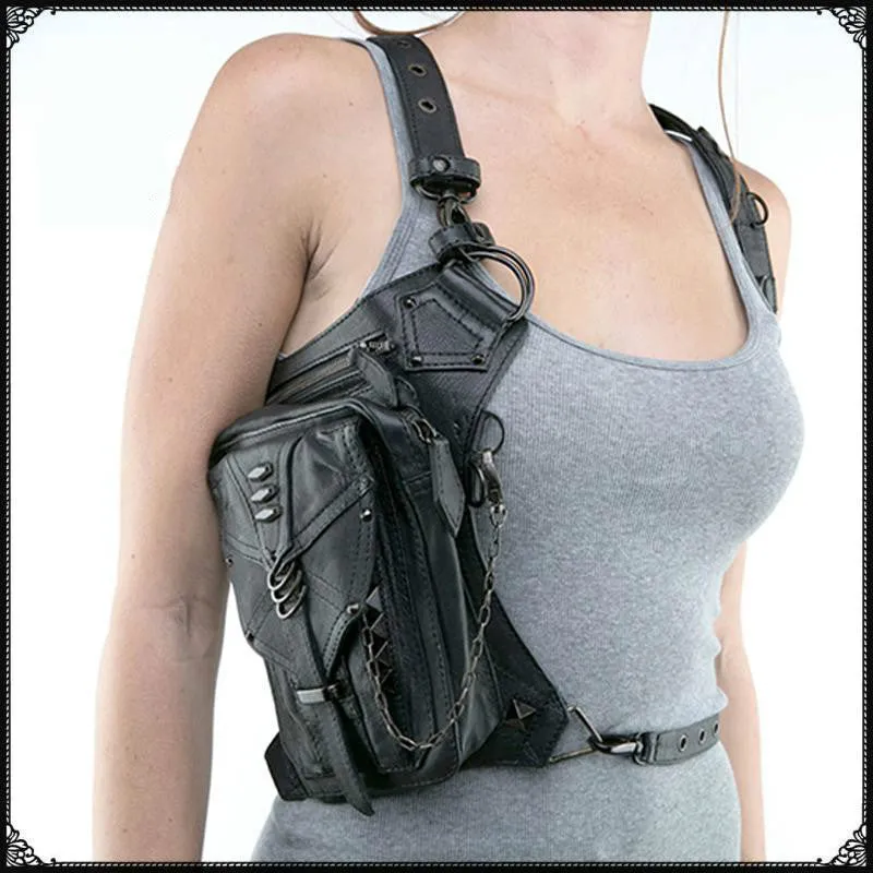 Punk Biker Bags New Men Womens Bag Single Shoulder Messenger Bag