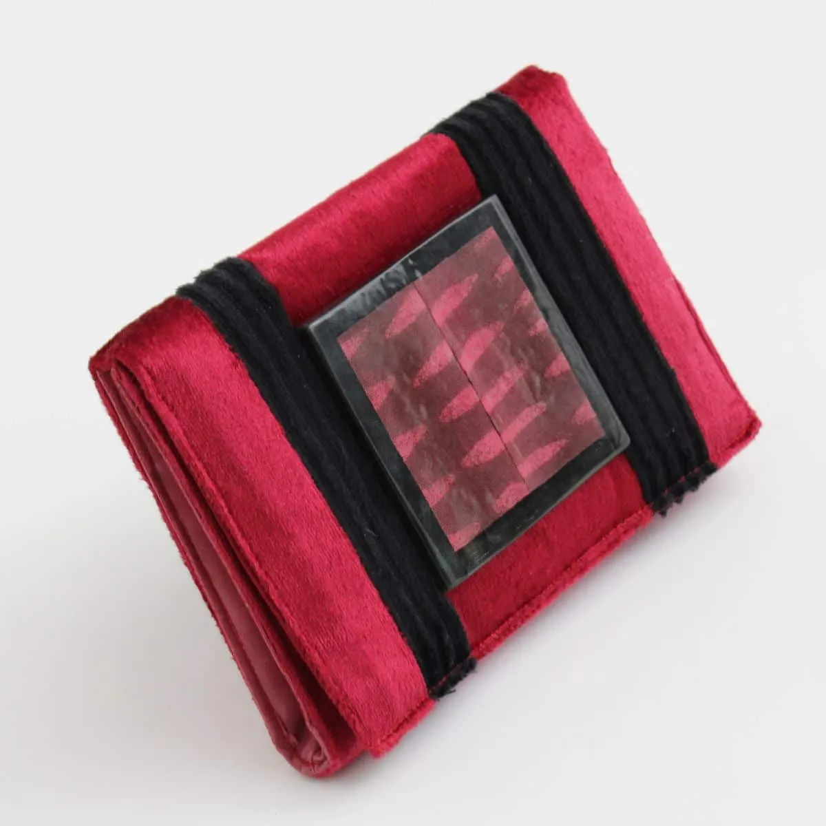 Red and Black Velvet Clutch
